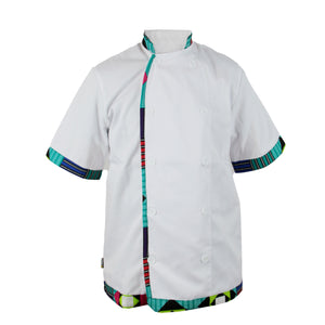 Capulana Verde White Chef Jacket