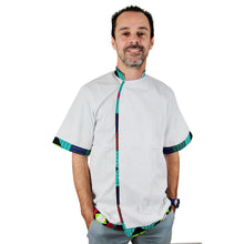 Load image into Gallery viewer, Capulana Verde White Chef Jacket
